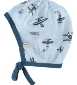 Joha Babyhjelm - 1-lags - Uld/Bambus - Lyseblå m. Print