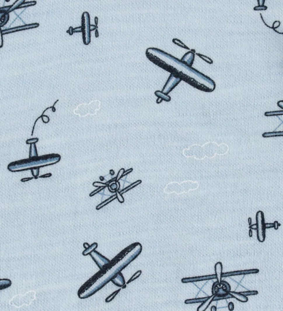 Joha Babyhjelm - 1-lags - Uld/Bambus - Lyseblå m. Print