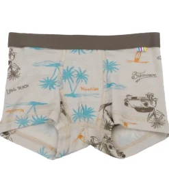 Joha Boxershorts - Uld/Silke - Beige m. Print