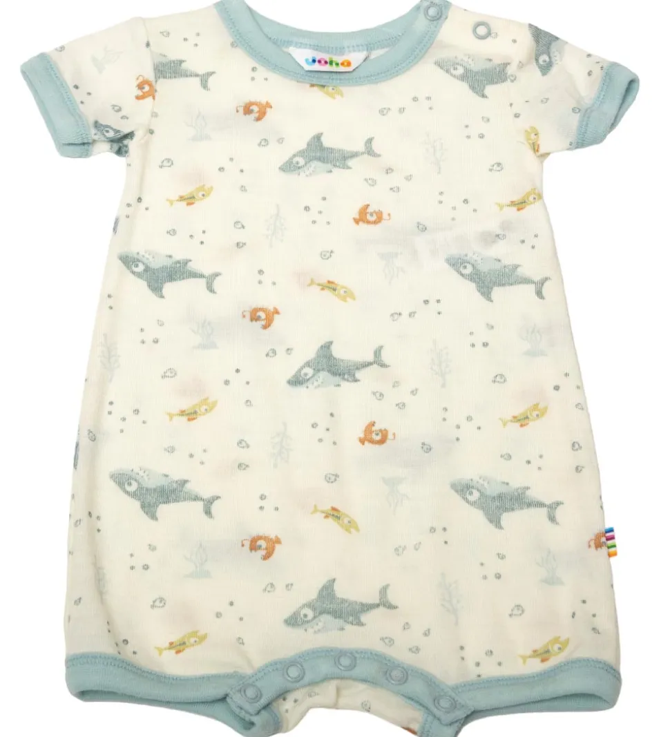 Joha Sommerdragt - Uld - Off White/Støvet Blå m. Fisk