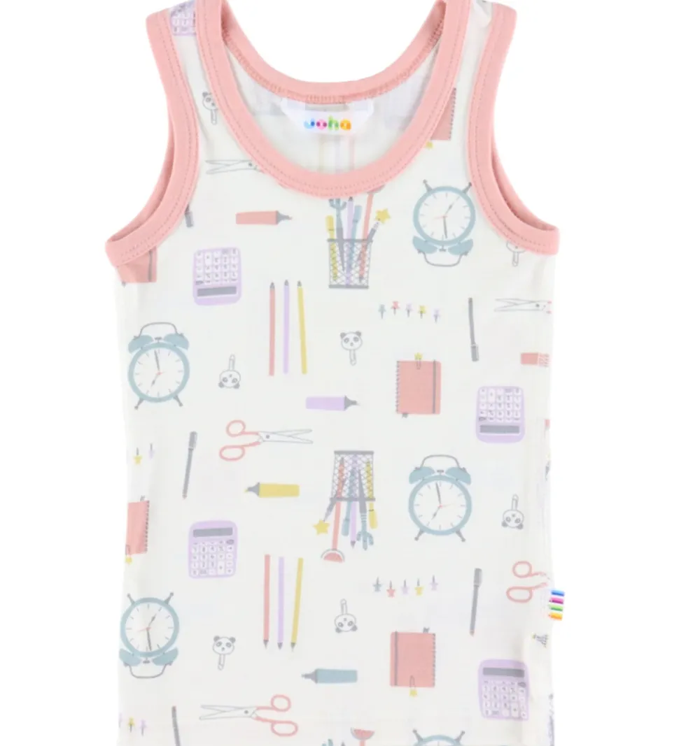 Joha Undertrøje - Viskose/Bambus - Off White m. Print