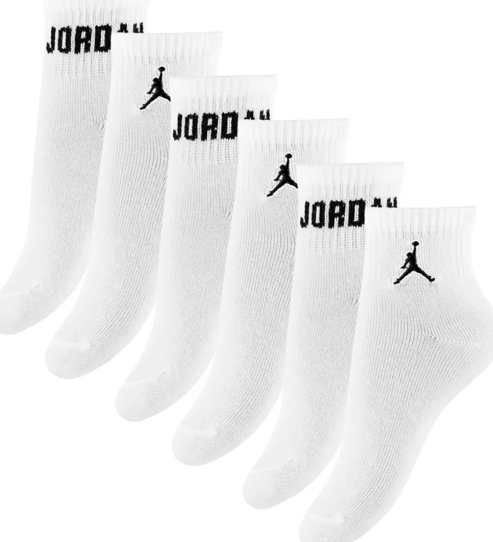 Jordan Ankelstrømper - 6-pak - Hvid m. Sort