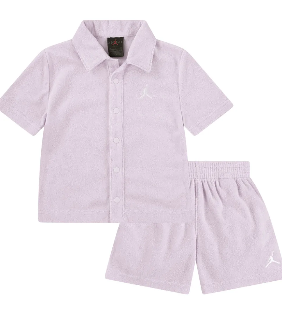 Jordan Shortssæt - Skjorte/Shorts - Frotté - Doll m. Logo