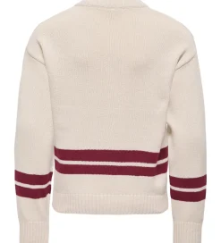 Kids Only Bluse - Strik - KogJanny - Birch/Badge/Cabernet