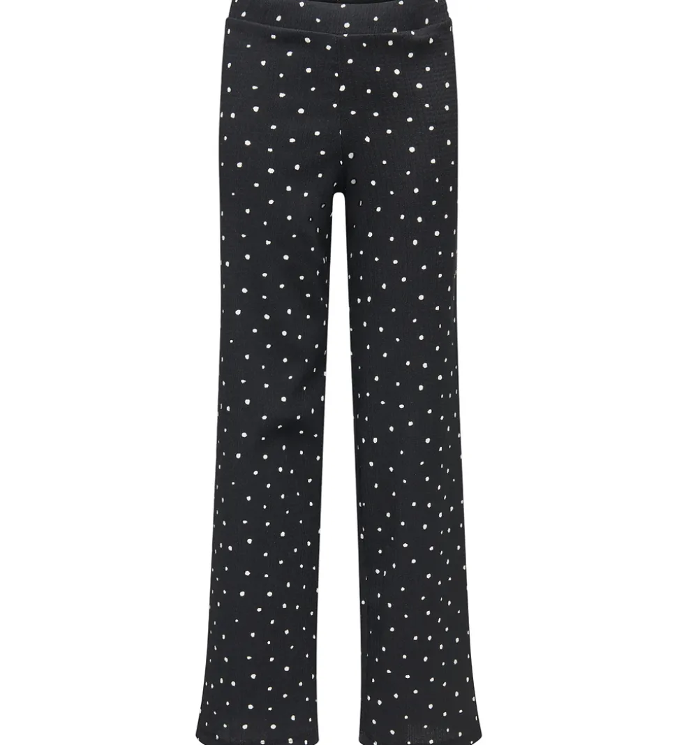 Kids Only Bukser - KogMelia - Black/Dots Cloud Dancer