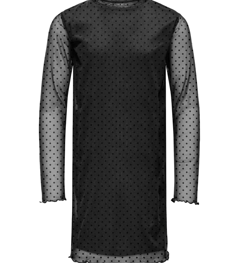 Kids Only Kjole - Mesh - KogDora - Black/Dots Flock Black