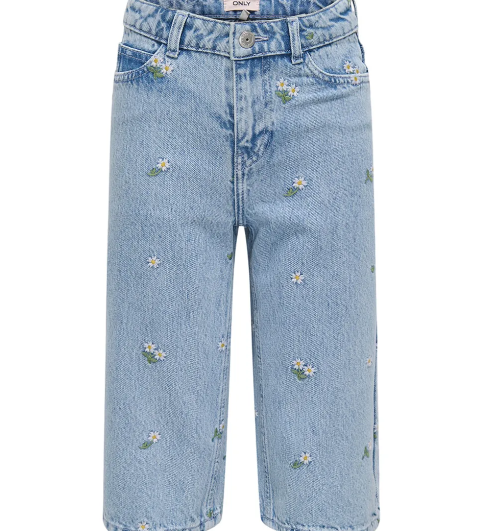 Kids Only Shorts - KogCobain - Light Blue Denim/Flower Embroide