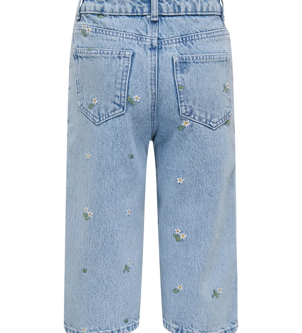 Kids Only Shorts - KogCobain - Light Blue Denim/Flower Embroide