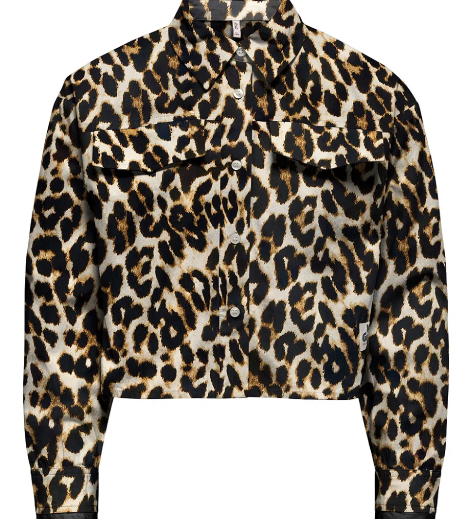 Kids Only Skjorte - Cropped - KogClara - Black/With Clara Leo