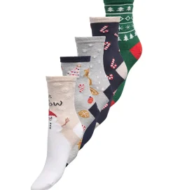 Kids Only Strømper - 5-pak - KogChristmas - Light Grey Melange/S
