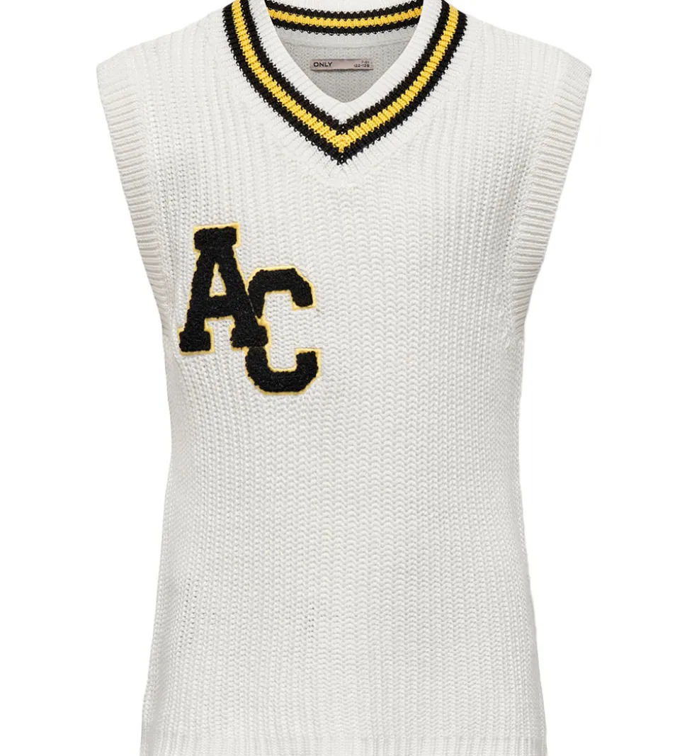 Kids Only Vest - Strik - KogFia College - Cloud Dancer/Black