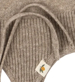 Konges Sløjd Babyhjelm - Uld - Strik - Mattou - Lysebrun