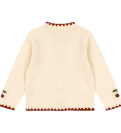 Konges Sløjd Cardigan - Uld - Collette - Off White m. Kirsebær