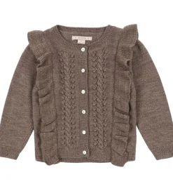Konges Sløjd Cardigan - Uld - Strik - Fiol Frill - Brunmeleret