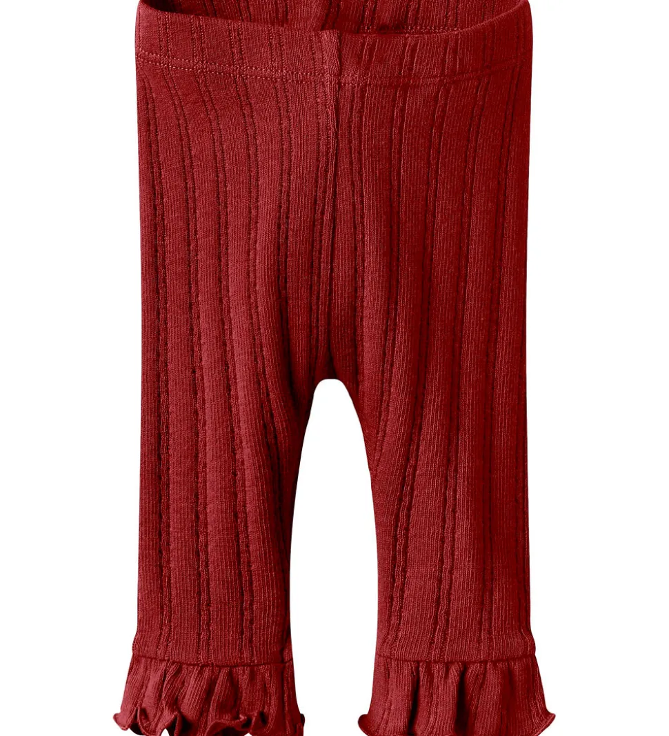 Lil' Atelier Leggings - Rib - NbfFrita - Red Dahlia