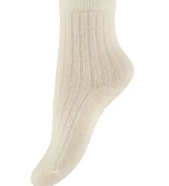 Lil Atelier Strømper - Rib - Uld - NmnRakel - Turtledove/MELANGE