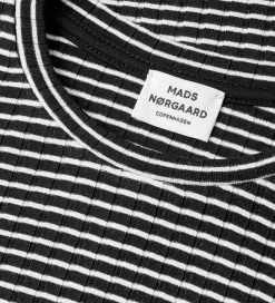 Mads Nørgaard Bluse - Rib - Viskose - Talika - Black/Vanilla Ice