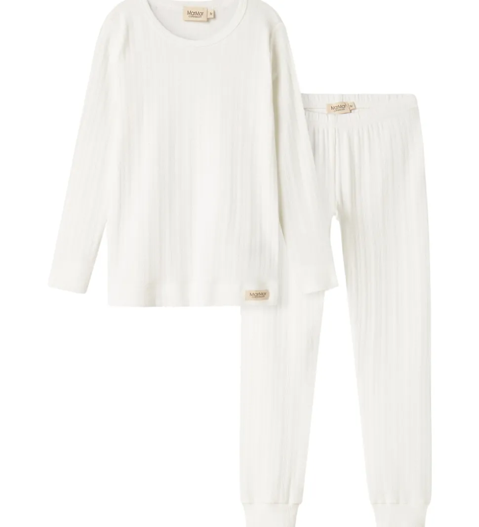 MarMar Nattøj - Gentle White m. Hulmønster