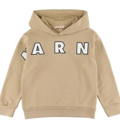 Marni Hættetrøje - Cardboard Beige m. Logo