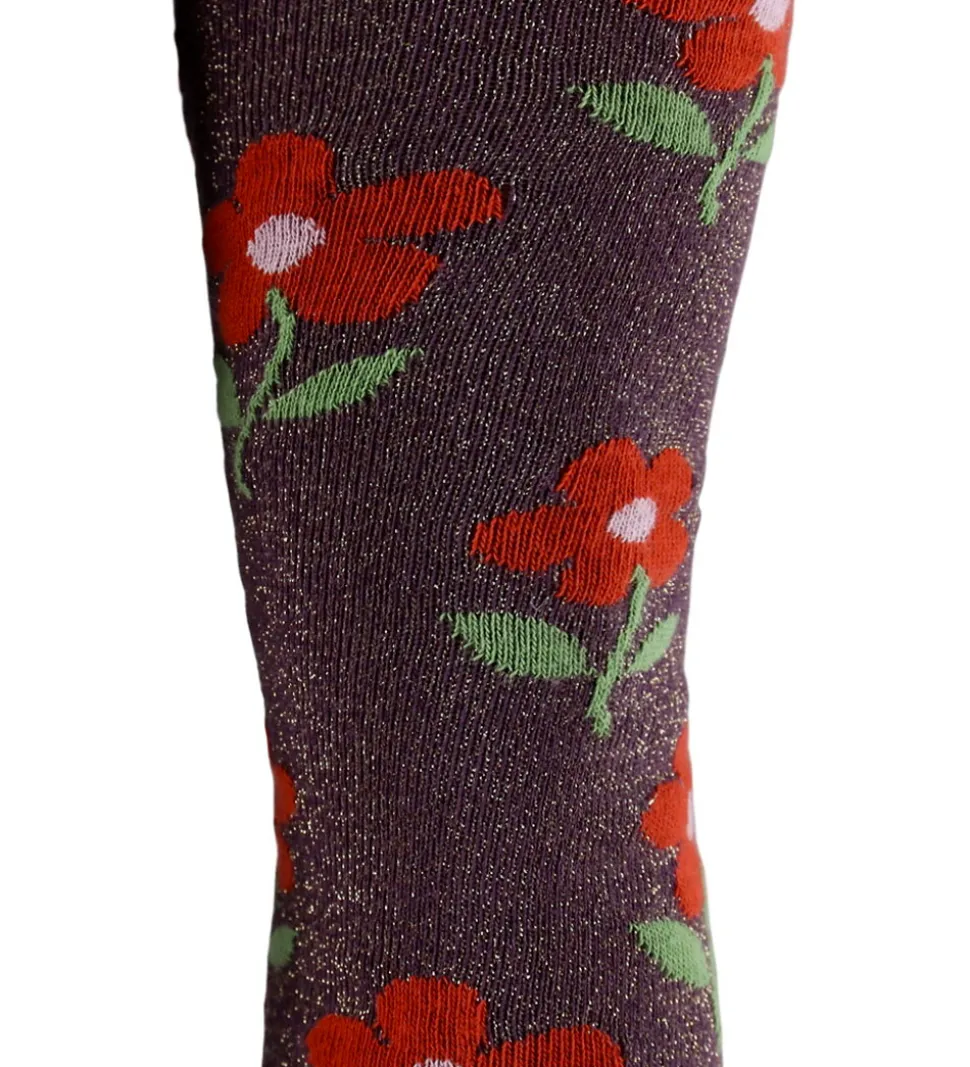 Melton Strømpebukser - Glimmer - Hortensia m. Glimmer