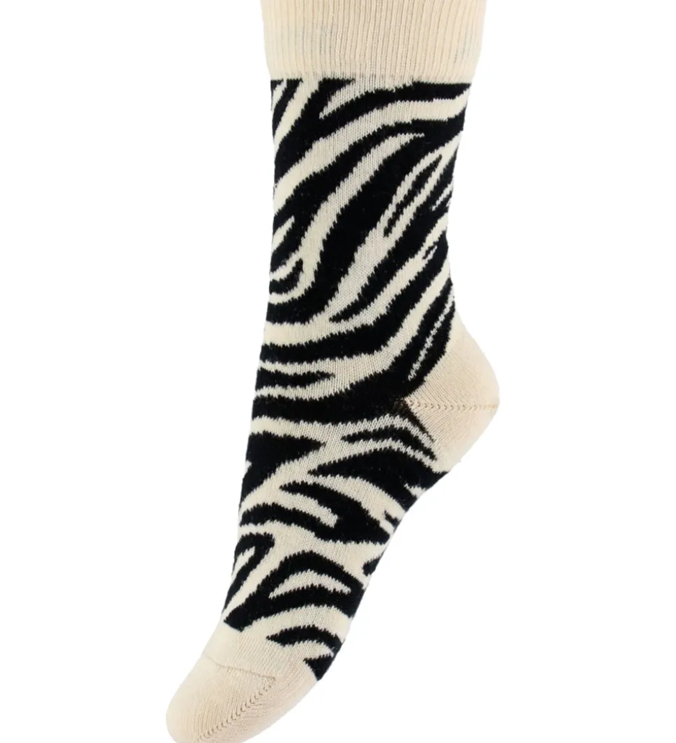 Melton Strømper - Noos - Zebra - Shortbread