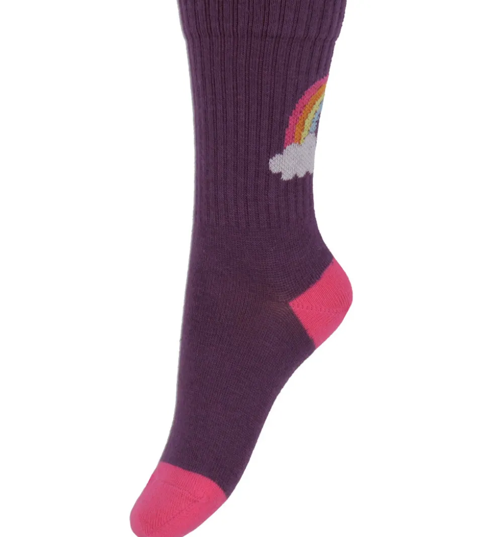 Melton Strømper - Rainbow - Hortensia