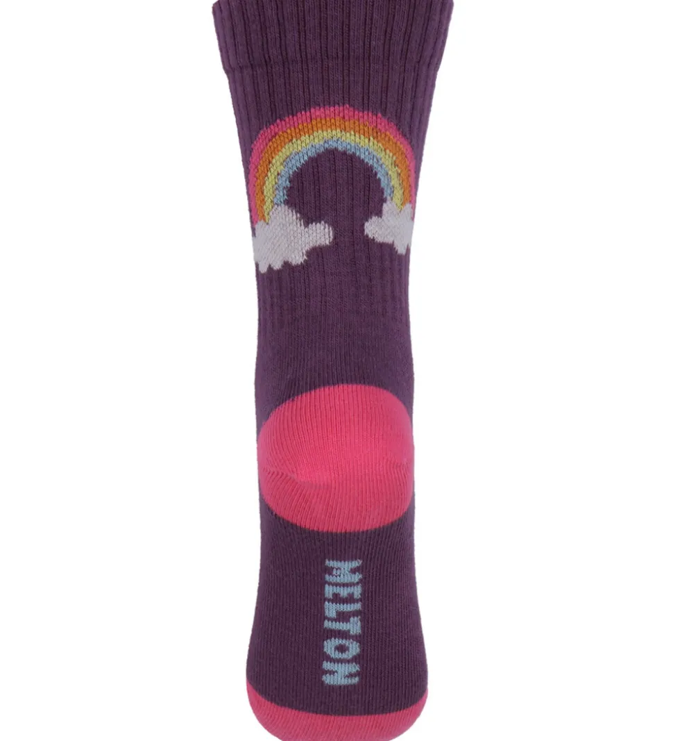 Melton Strømper - Rainbow - Hortensia