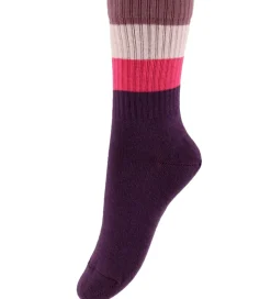 Melton Strømper - Wide Stripes - Hortensia