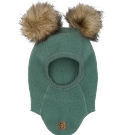 Mikk-Line Elefanthue - Uld - 1-lags - Balsam Green m. Kvaste