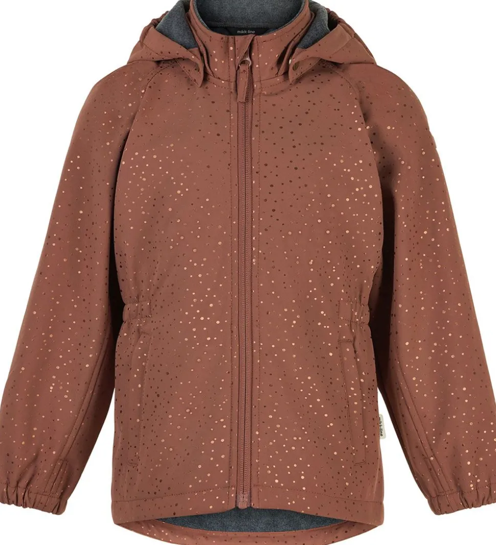 Mikk-Line Softshelljakke m. Fleece - Recycled - Russet m. Prikke