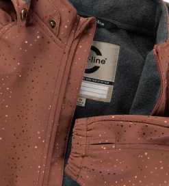 Mikk-Line Softshelljakke m. Fleece - Recycled - Russet m. Prikke