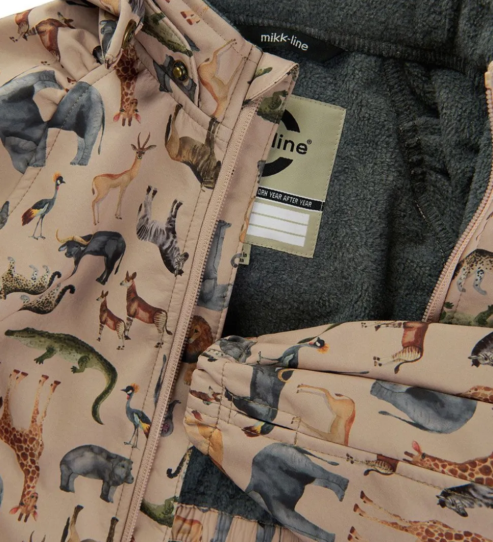 Mikk-Line Softshelljakke m. Fleece - Recycled - Nougat m. Dyr