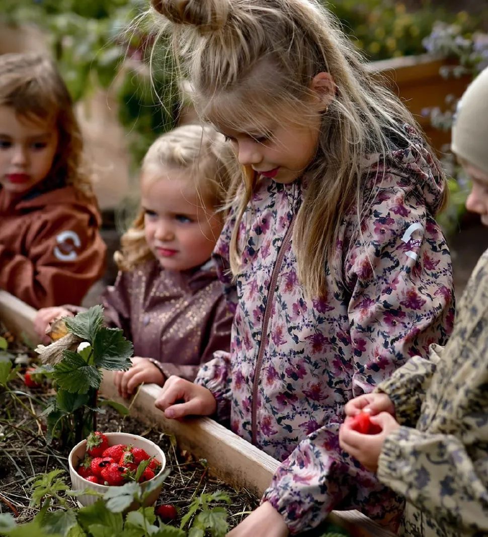 Mikk-Line Softshelljakke m. Fleece - Recycled - Nougat m. Blomst