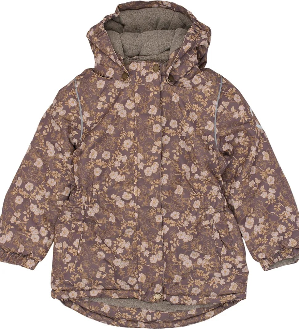 Mikk-Line Vinterjakke - Recycled - Sparrow m. Blomster