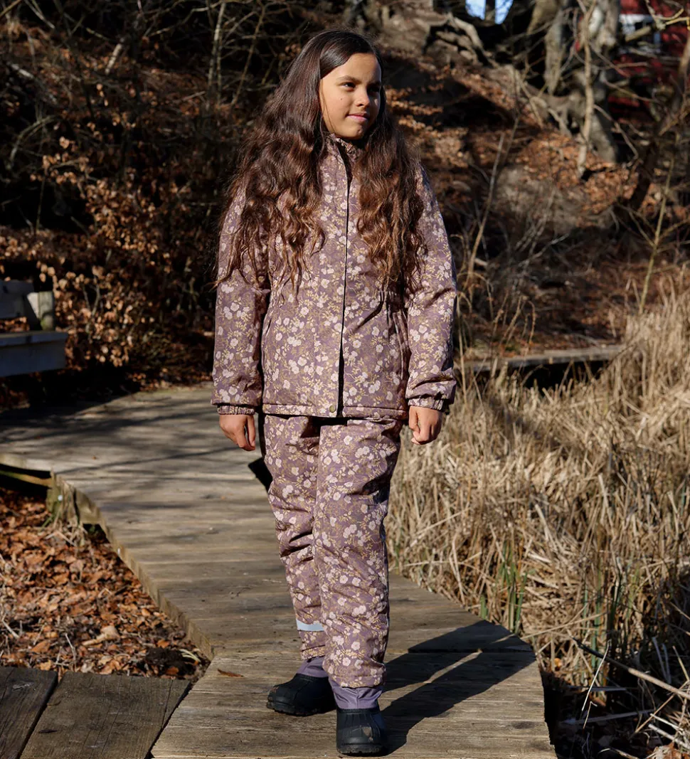 Mikk-Line Vinterjakke - Recycled - Sparrow m. Blomster