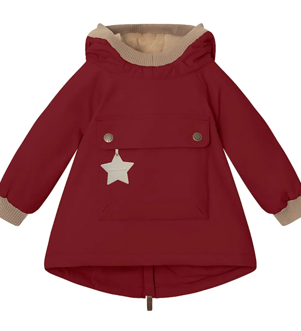 Mini A Ture Vinterjakke - Babywen Fleece - Red Marlot