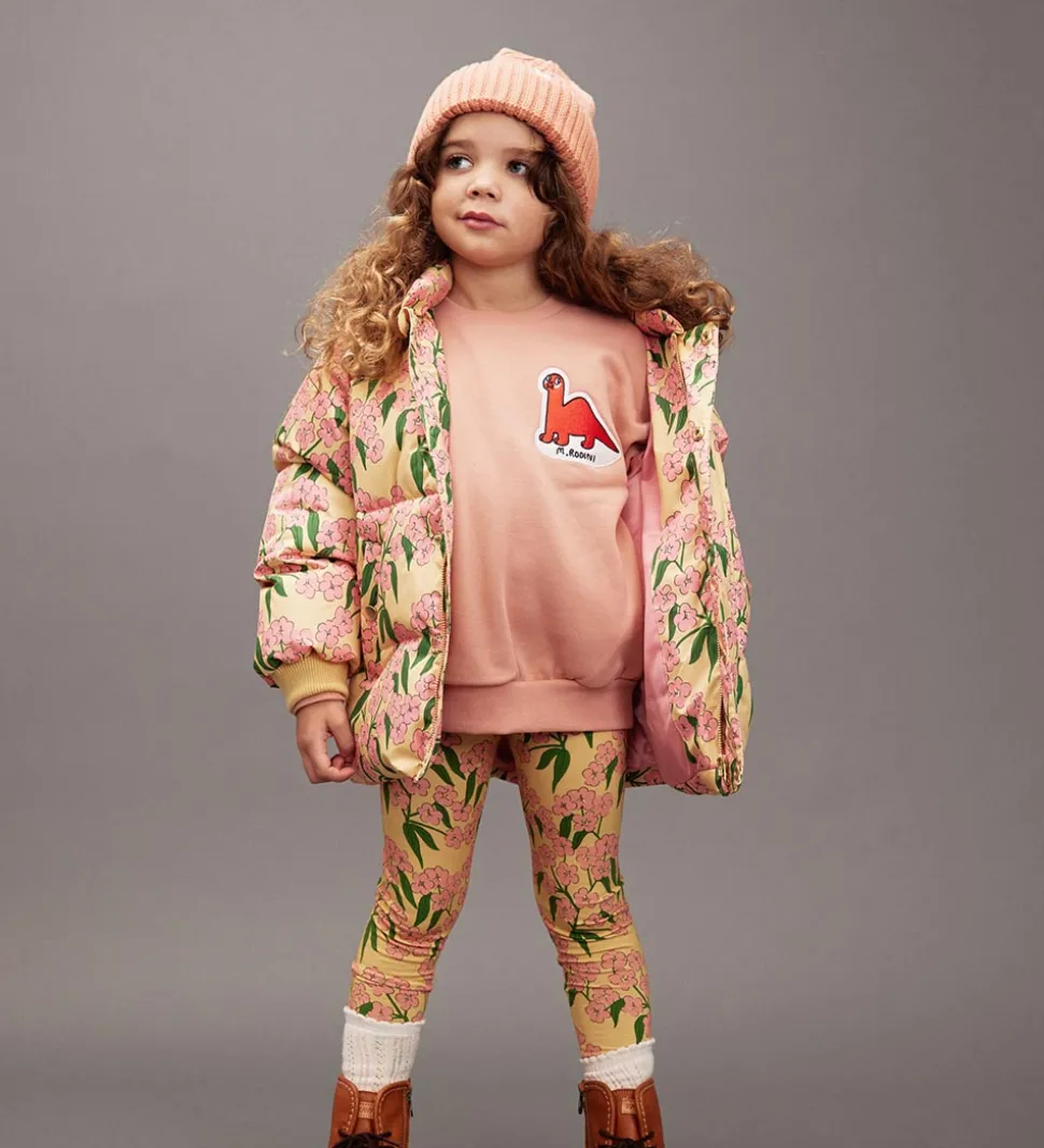 Mini Rodini Dynejakke - Alpine Flowers - Gul