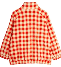 Mini Rodini Fleecejakke - Gingham - Rød/Hvidternet
