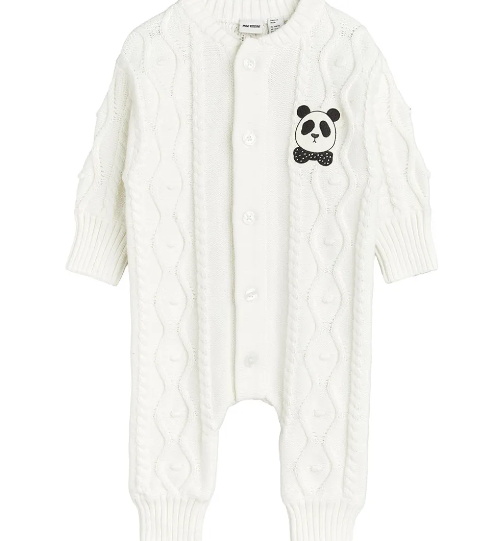 Mini Rodini Heldragt - Strik - Off White m. Panda