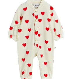 Mini Rodini Heldragt - Velour - Hearts - Hvid