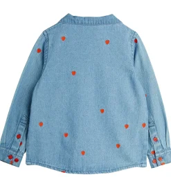 Mini Rodini Skjorte - Denim - Blå m. Hjerter