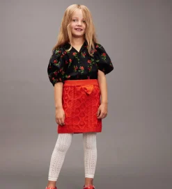 Mini Rodini Skjortebluse - Sort m. Tyttebær