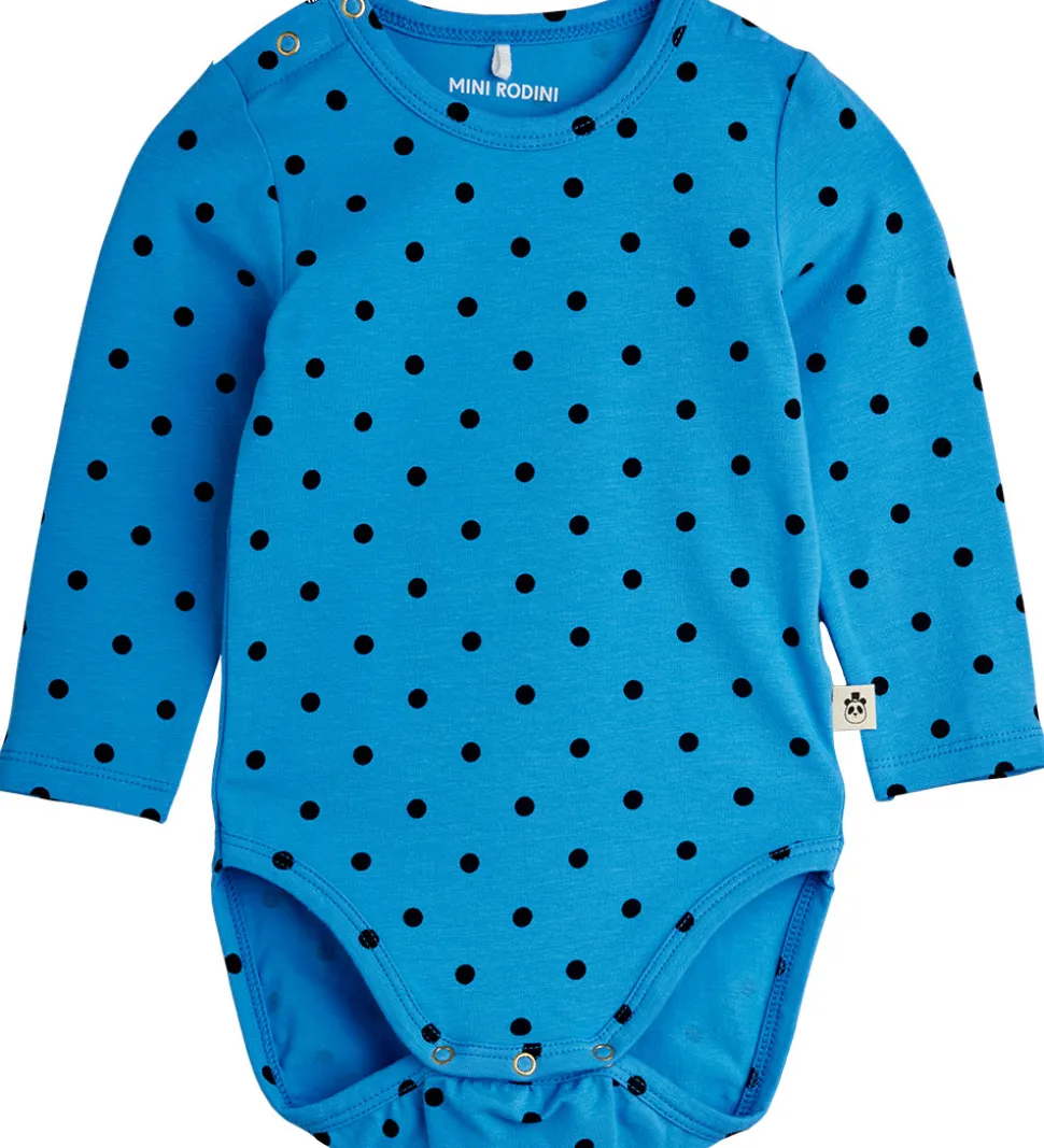 Mini Rodini Sæt - Leggings/Body l/æ - Polka Dots - Blå