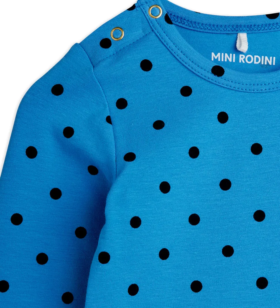 Mini Rodini Sæt - Leggings/Body l/æ - Polka Dots - Blå