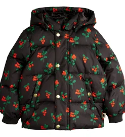 Mini Rodini Vinterjakke - Lingonberries Hooded Puffer - Sort