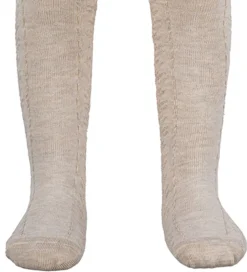 Minipop Strømpebukser - Bambus - Off White Melange