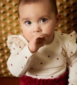 Minymo Body l/æ - Rib - Eggnog m. Hjerter