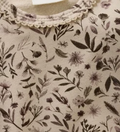 Minymo Body l/æ - Sweat - Smoke Gray m. Blomster