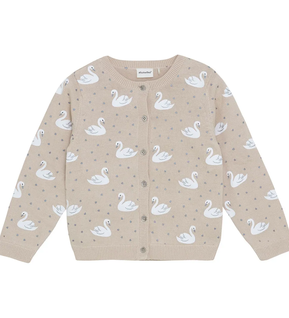 Minymo Cardigan - Strik - AOP - Smoke Gray