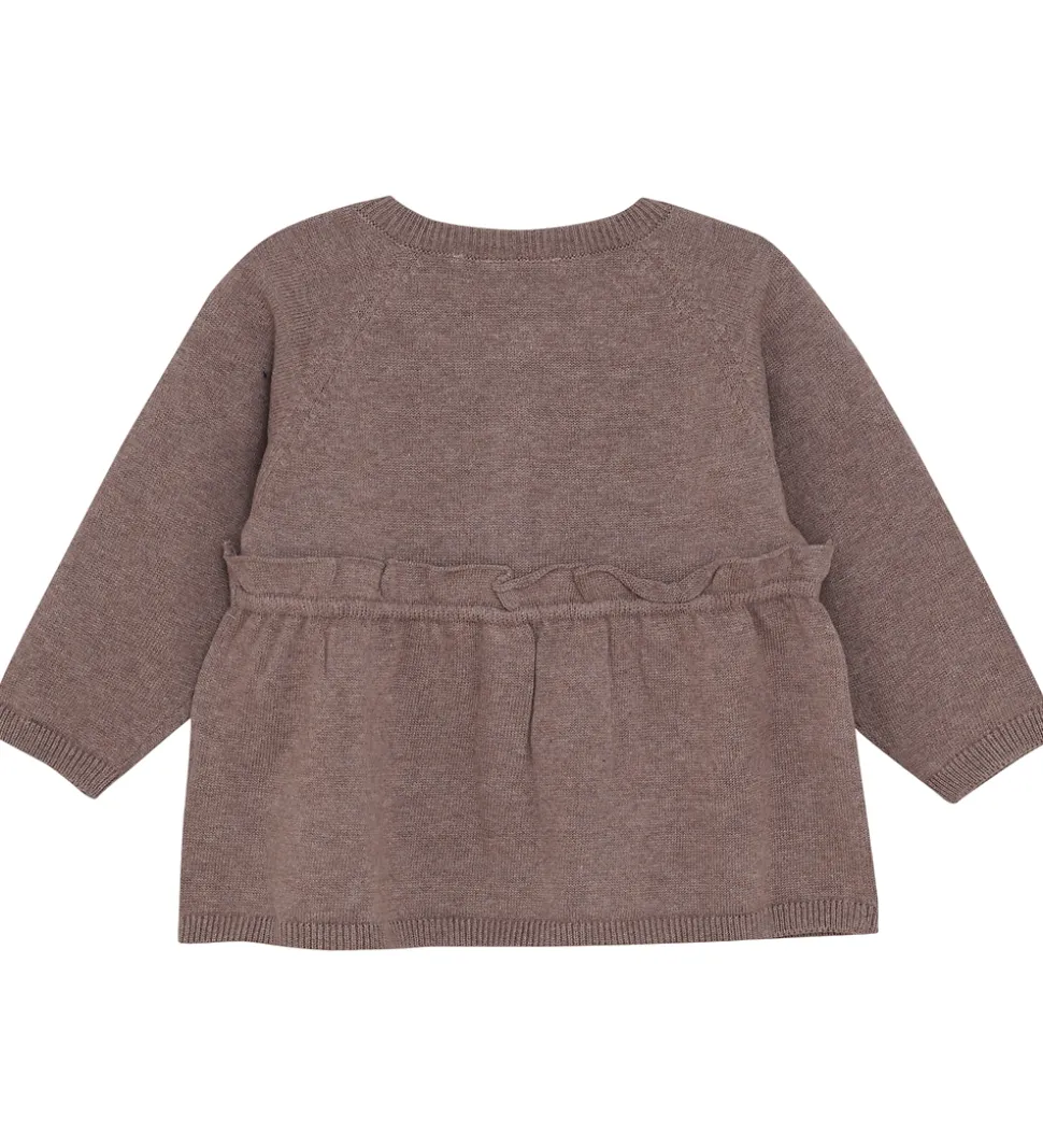 Minymo Cardigan - Strik - Dark Brown Melange